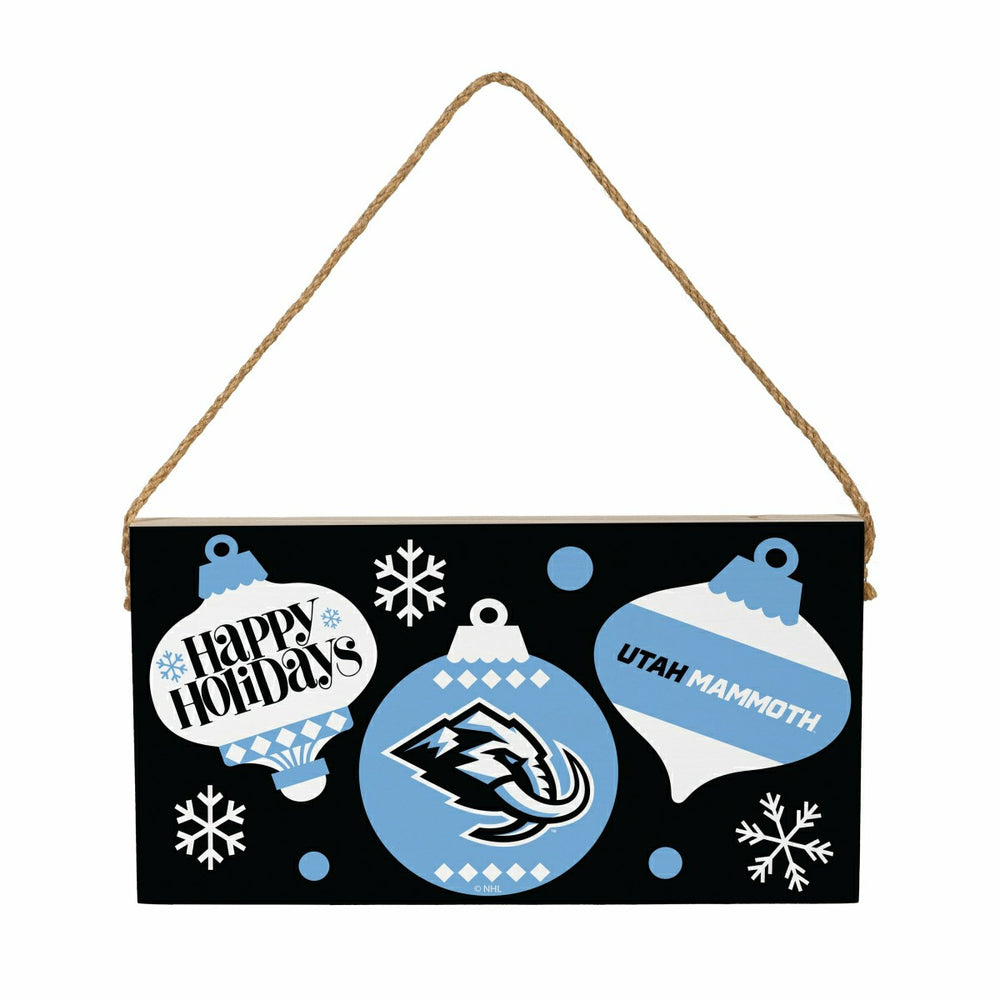 Utah Mammoth Holiday Wood Wall Sign, 6x11 - Home