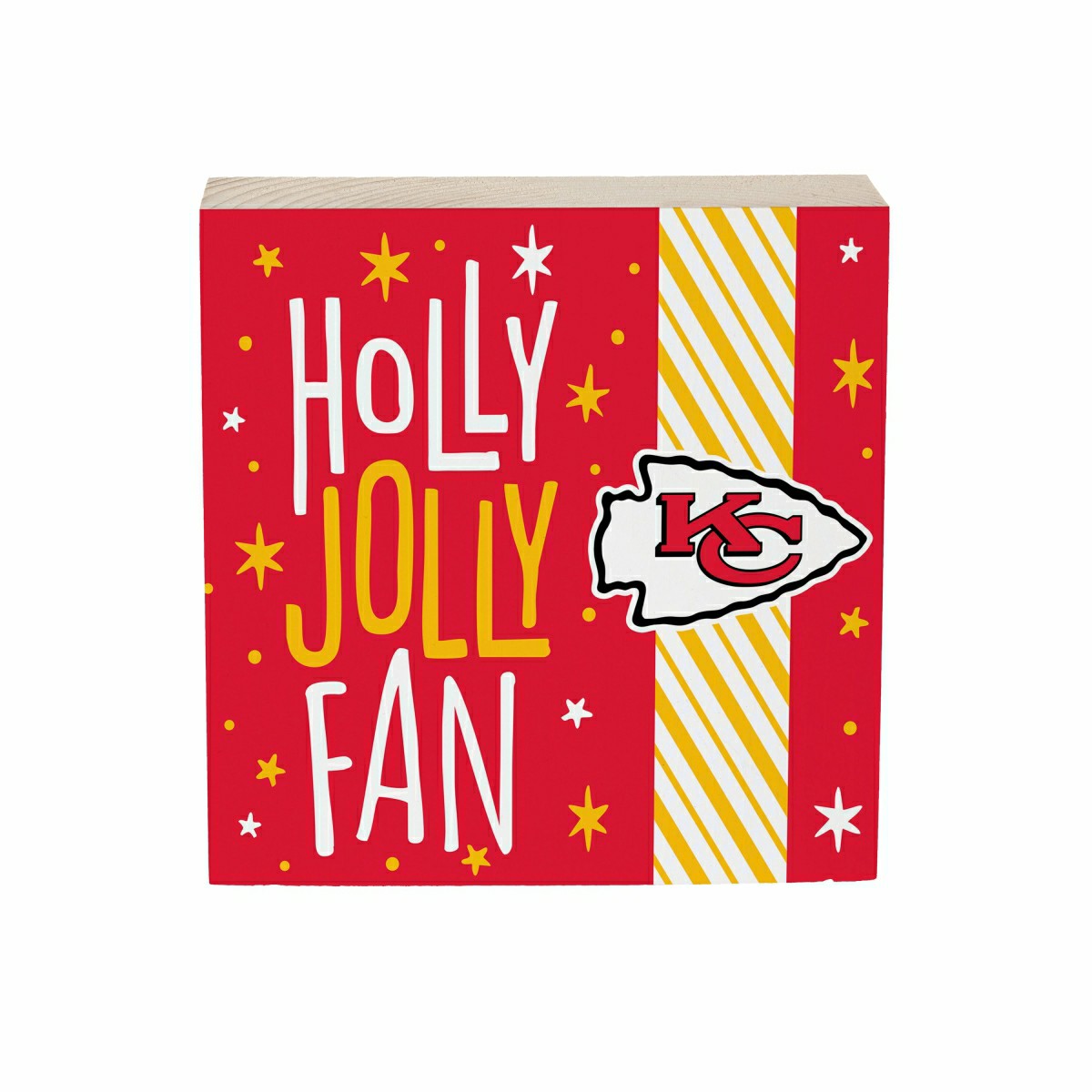 Kansas City Chiefs Block, Holiday, 6x6 - Home