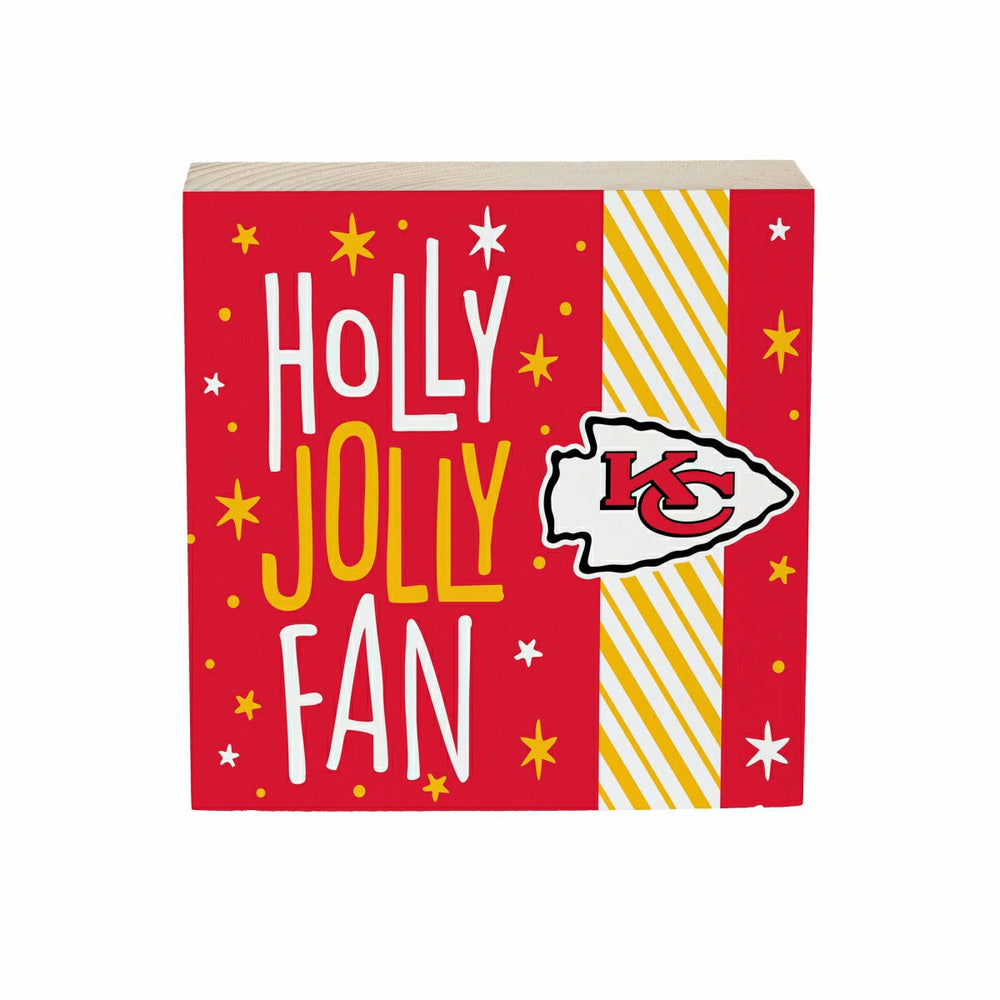 Kansas City Chiefs Block, Holiday, 6x6 - Home