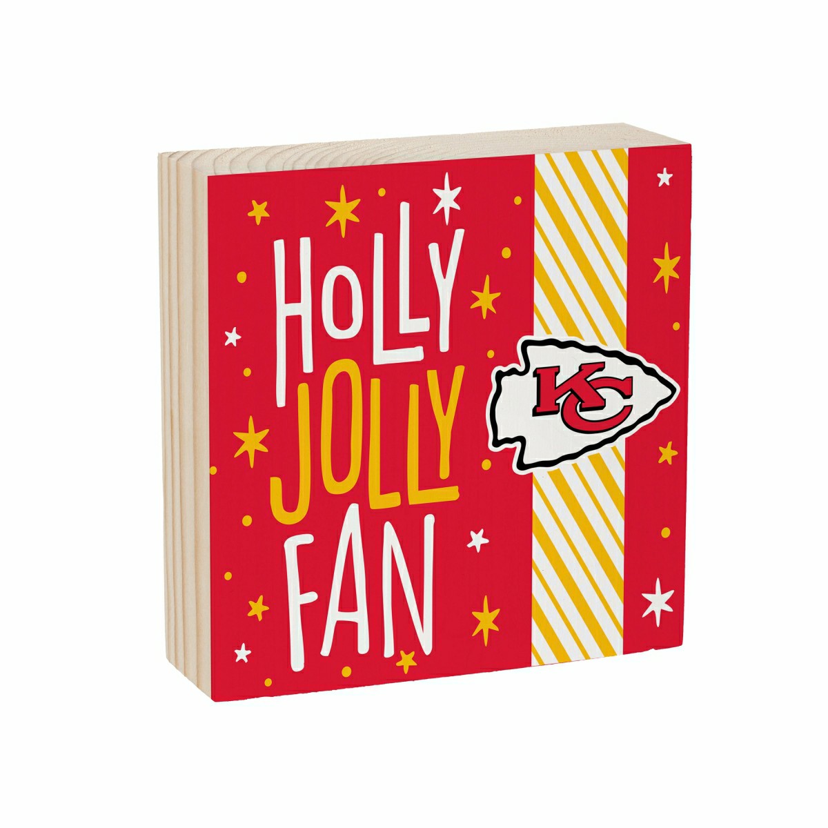 Kansas City Chiefs Block, Holiday, 6x6 - Home