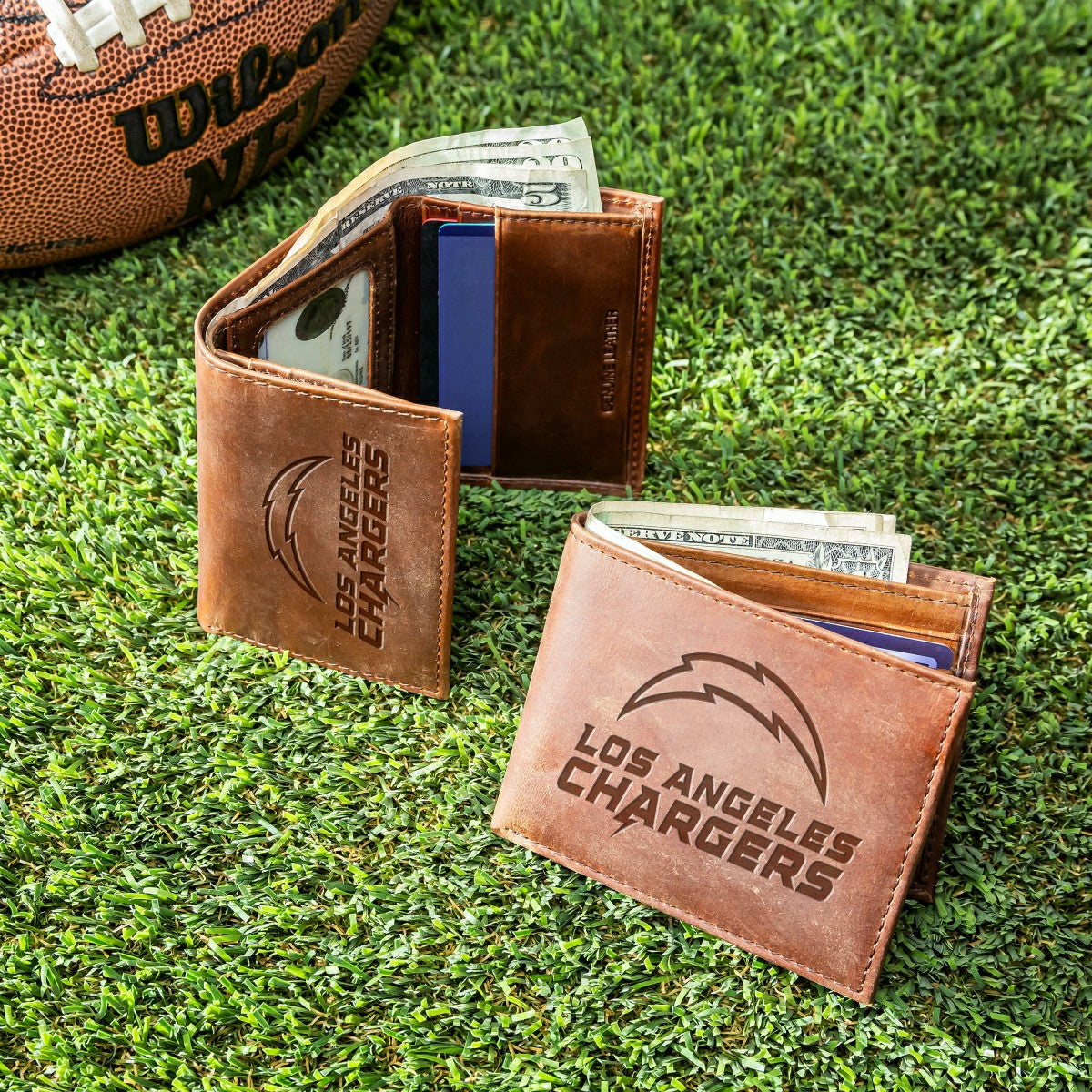 Los Angeles Chargers, Bi-Fold and Tri-Fold Wallet Gift Set, Brown - Home